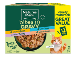 Meat Bites in Gravy Selection 12 Pouch Multipack